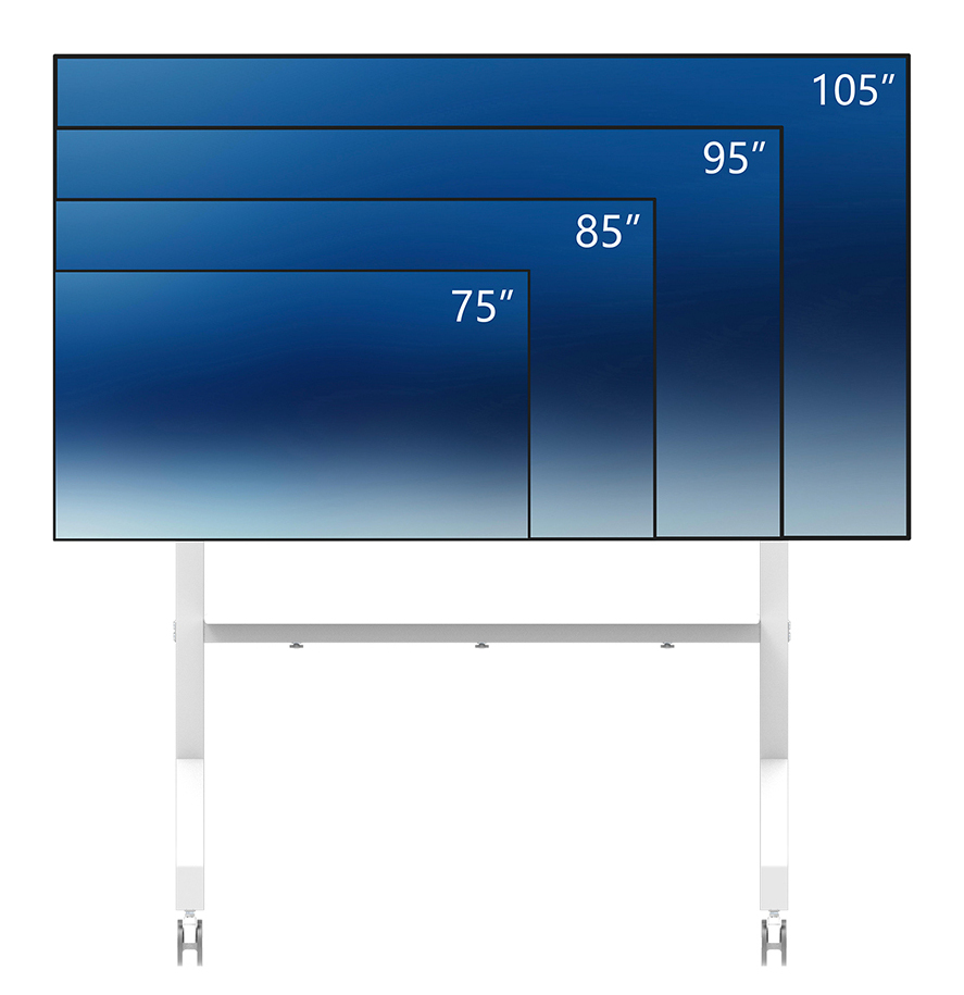 Neomounts FL50-575WH1 floor stand, Multimedia cart/trolley, White, 65" - 110", 300x200 - 1100x600 mm - Afbeelding 2