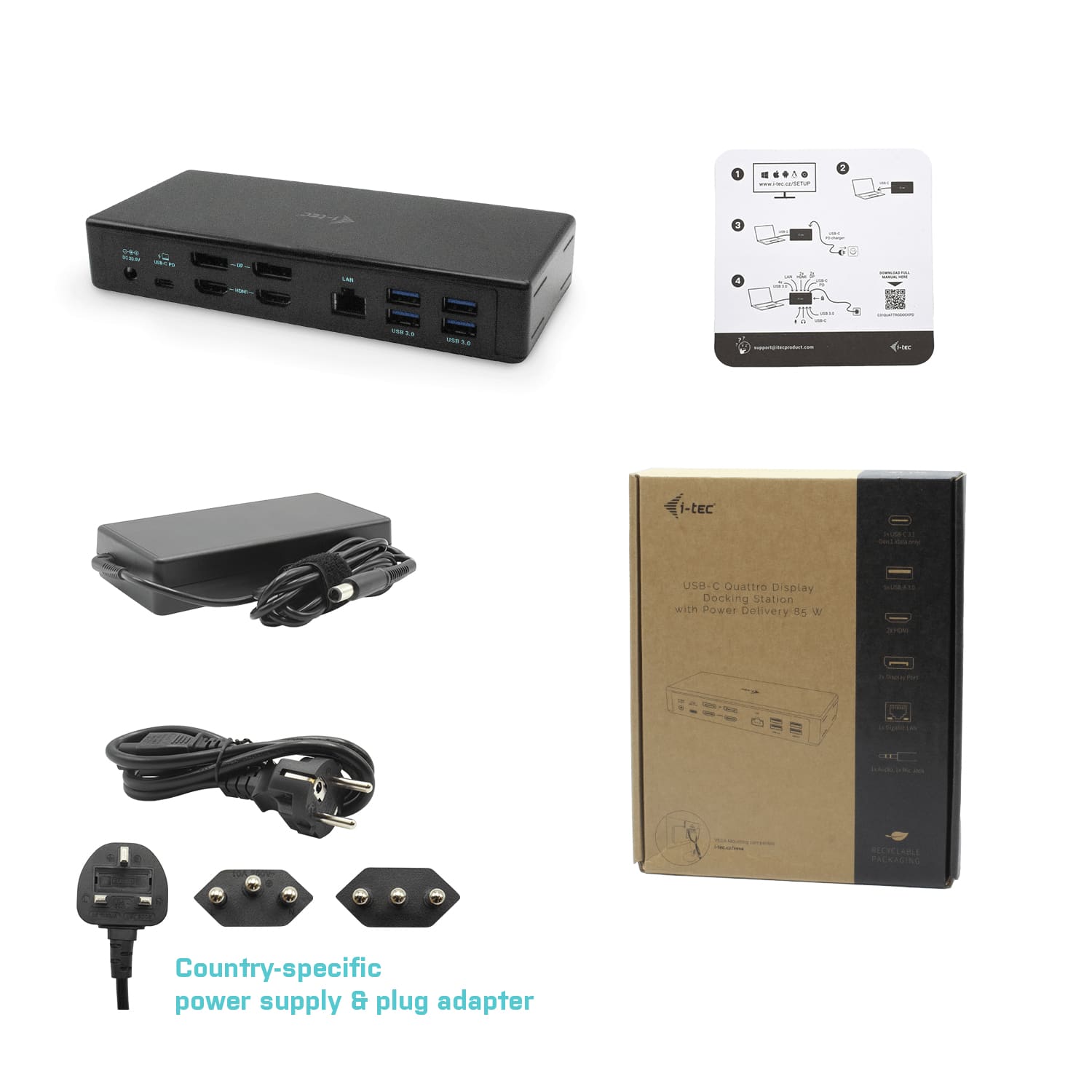 i-tec USB-C Quattro Display Docking Station with Power Delivery 85 W - Afbeelding 8