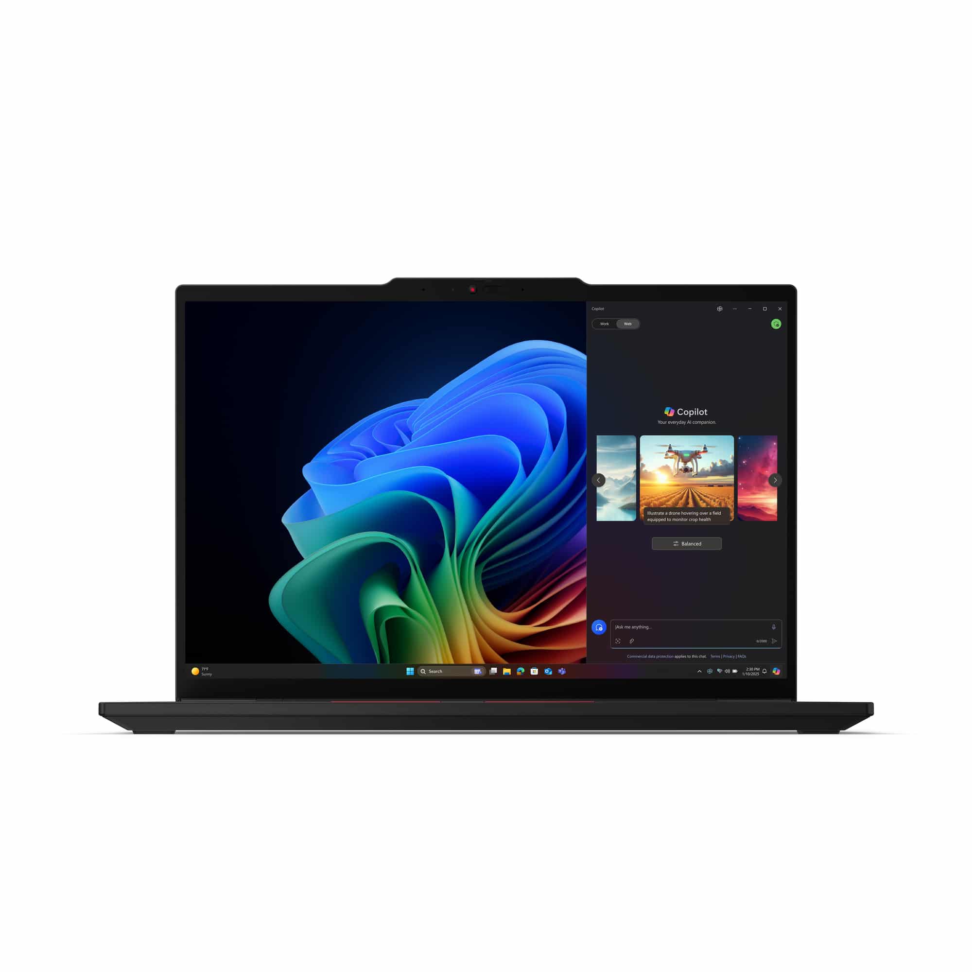 Lenovo ThinkPad T14s Gen 6 (Intel) Copilot+ PC Intel Core Ultra 7 258V Laptop 35,6 cm (14") WUXGA 32 GB LPDDR5x-SDRAM 1 TB SSD Wi-Fi 7 (802.11be) Windows 11 Pro Belgisch Zwart - Afbeelding 2