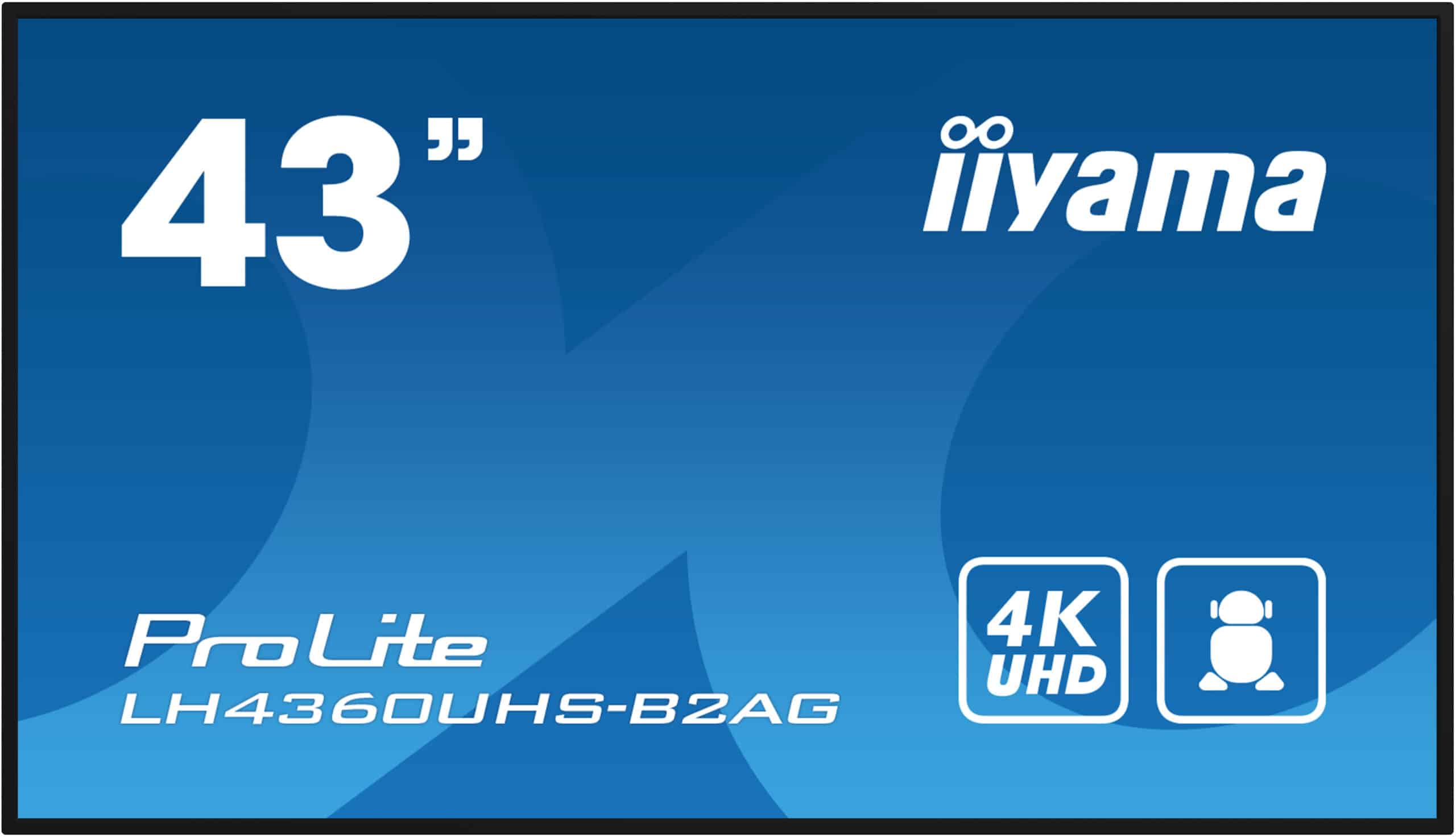iiyama LH4360UHS-B2AG beeldkrant Digitaal A-kaart 108 cm (42.5") LED Wifi 500 cd/m² 4K Ultra HD Zwart Type processor Android 11 24/7 - Afbeelding 2
