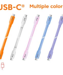 CLUB3D USB C oplaadkabel wit siliconen & tangle-free - Afbeelding 2