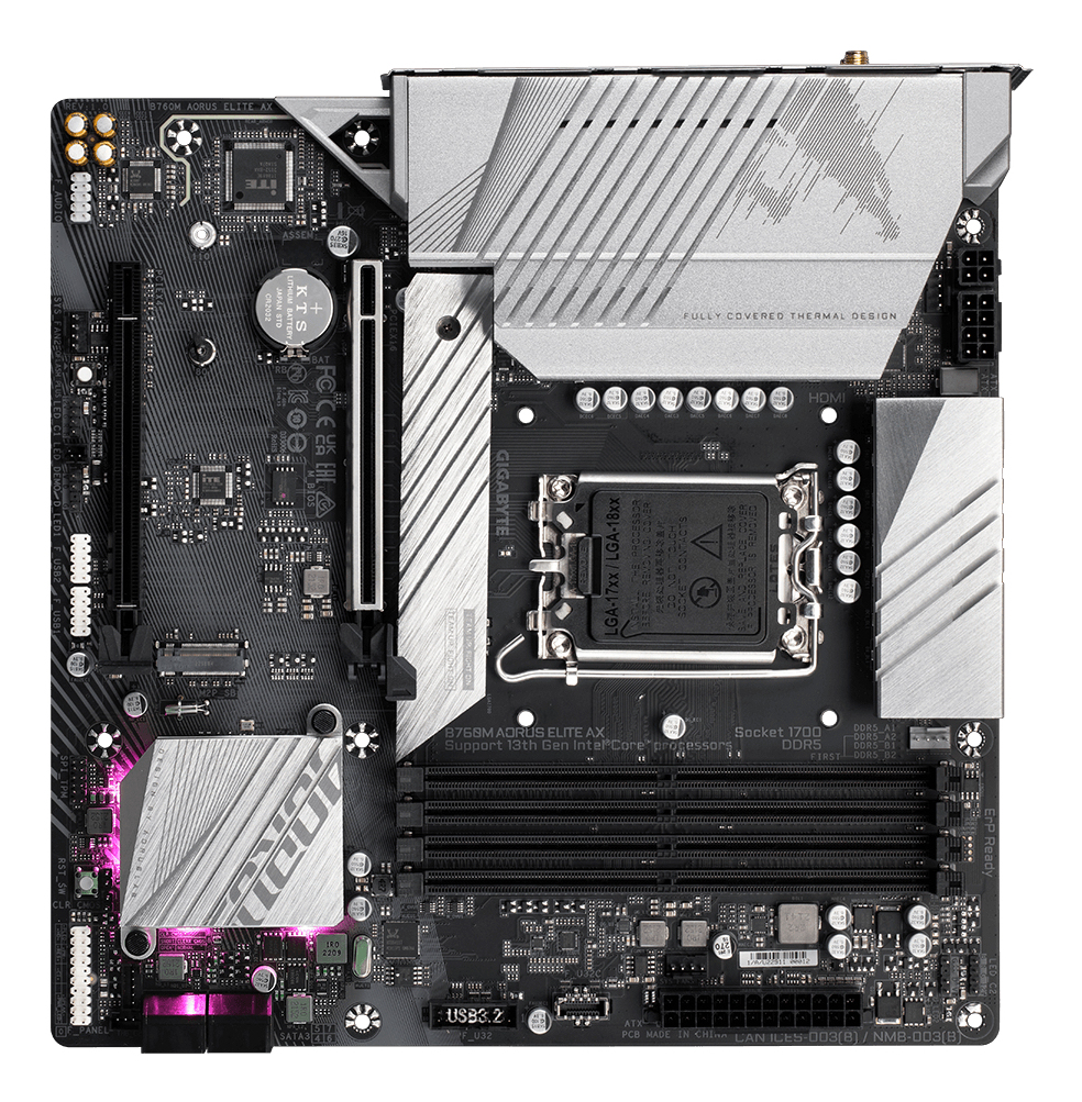 GIGABYTE B760M AORUS ELITE AX moederbord Intel B760 Express LGA 1700 micro ATX - Afbeelding 5
