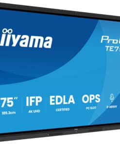iiyama TE7515A-B1AG beeldkrant Interactief flatscreen 190,5 cm (75") Wifi 550 cd/m² 4K Ultra HD Zwart Touchscreen Type processor Android Monitor