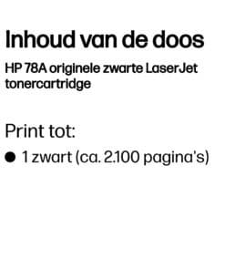 HP CE278A 78A Black Original LaserJet Toner Cartridge, 2100 pages, Black, 1 pc(s) - Afbeelding 3