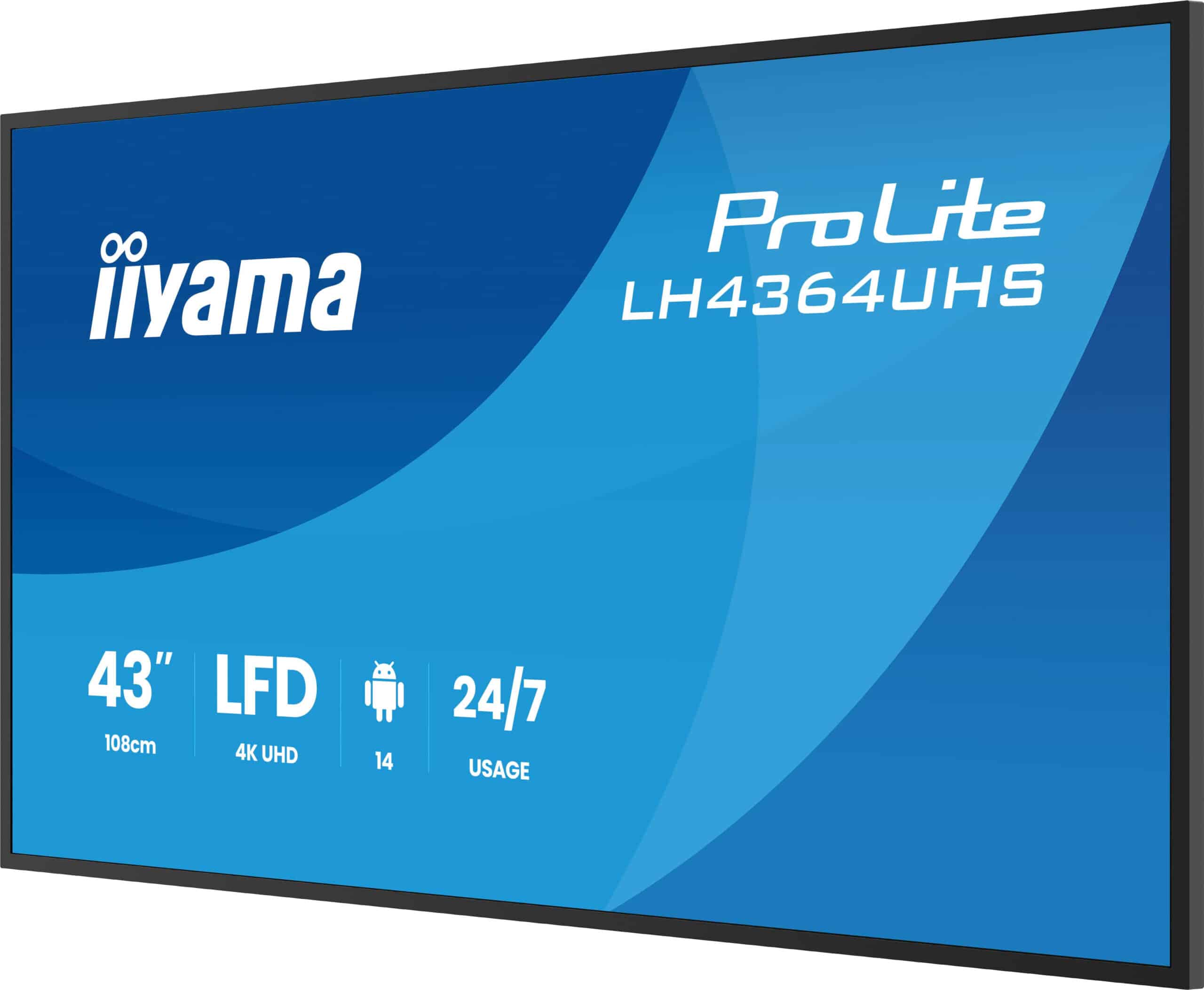 iiyama LH4364UHS-B1AG beeldkrant Digitale signage flatscreen 109,2 cm (43") LED Wifi 500 cd/m² 4K Ultra HD Zwart Type processor Android 24/7 - Afbeelding 6