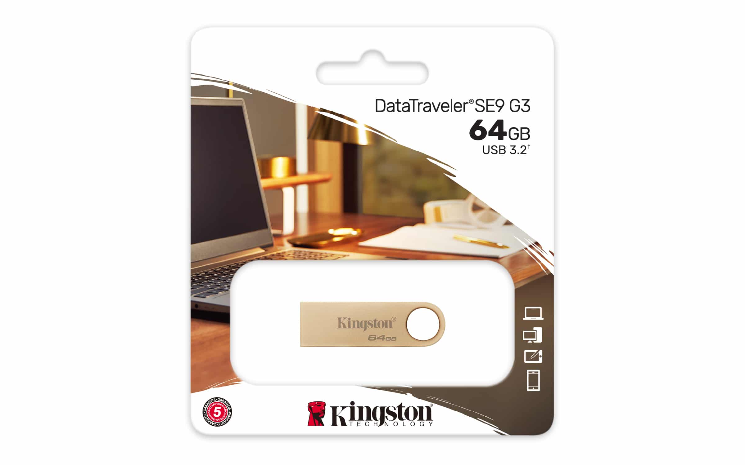 Kingston Technology DataTraveler 64GB 220MB/s Metal USB 3.2 Gen 1 SE9 G3 - Afbeelding 5
