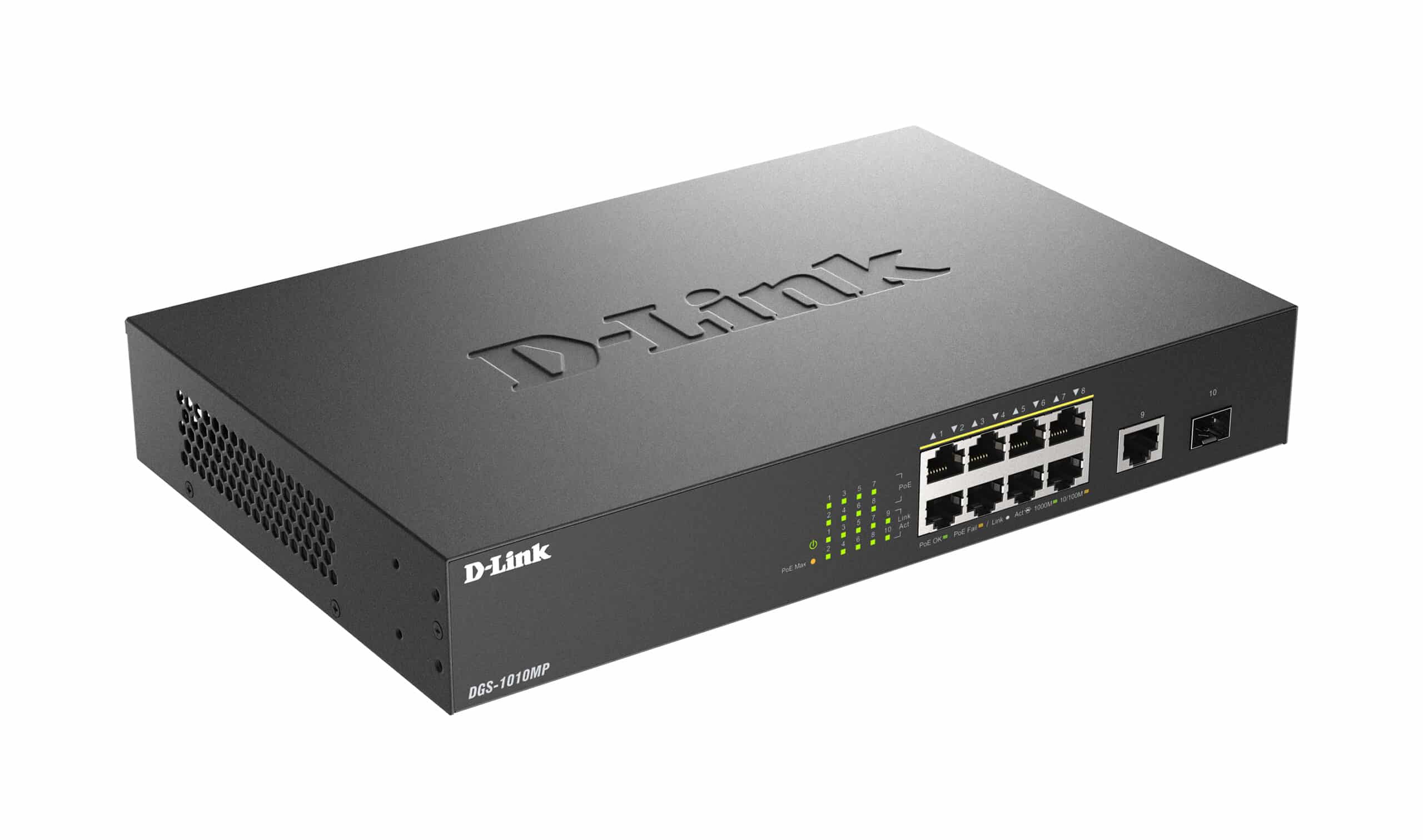 D-Link DGS-1010MP/E netwerk-switch Unmanaged L2 Gigabit Ethernet (10/100/1000) Power over Ethernet (PoE) 1U Zwart - Afbeelding 2
