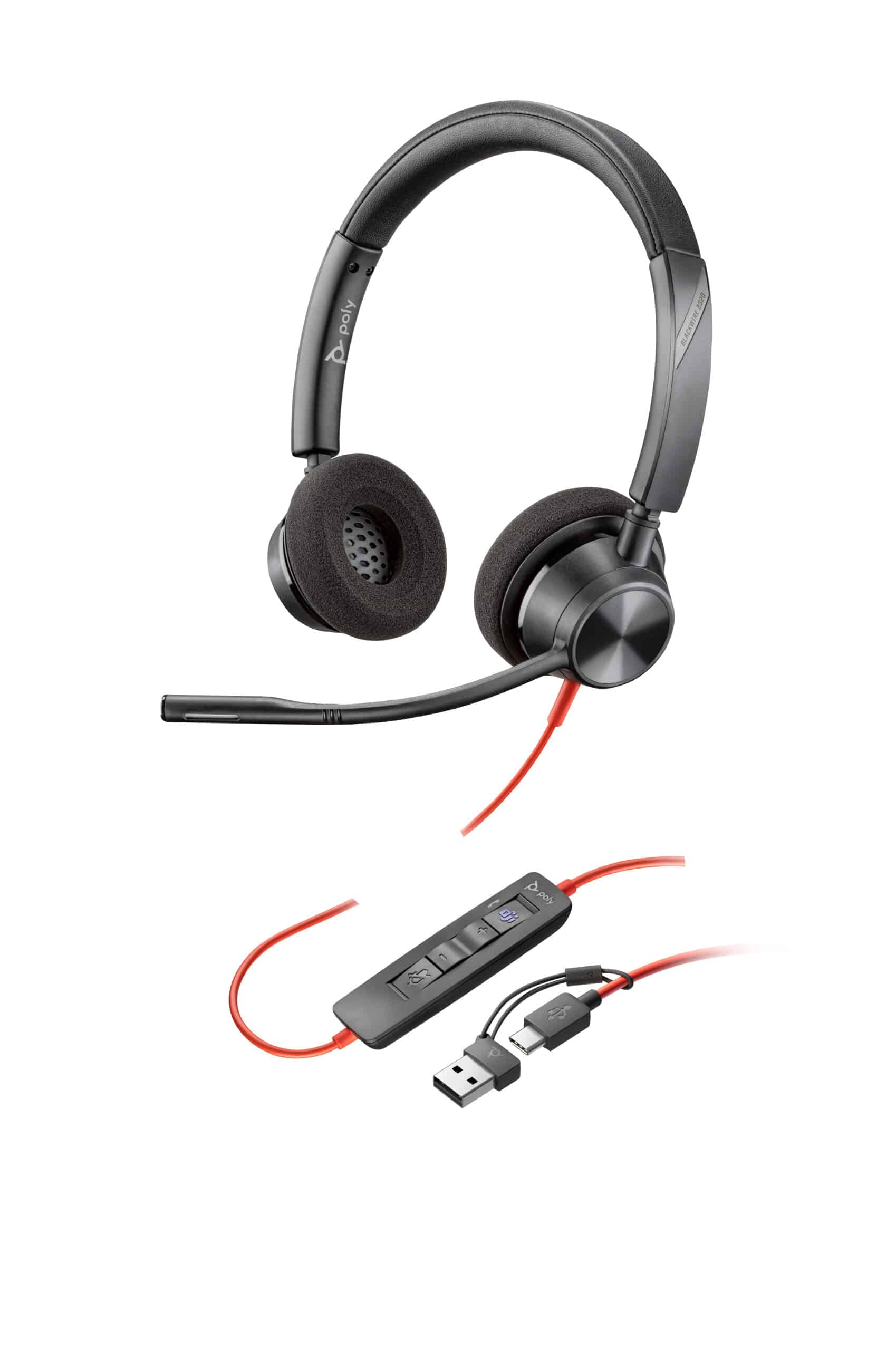 HP Poly Blackwire 3320 Stereo Microsoft Teams Certified USB-C Headset + USB-C/A adapter - Afbeelding 5