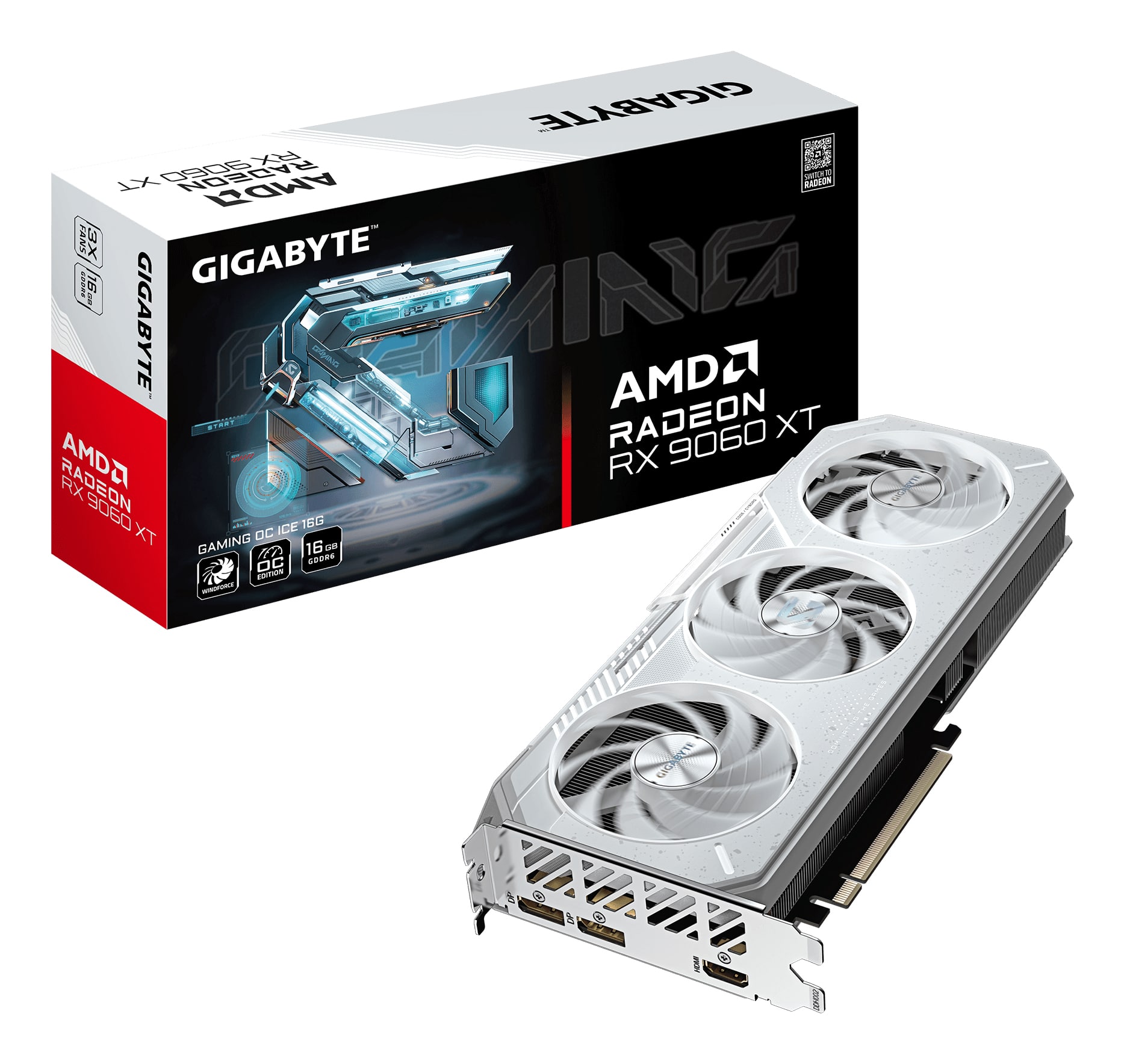 GIGABYTE GAMING Radeon RX 9060 XT OC ICE 16G Grafische Kaart
