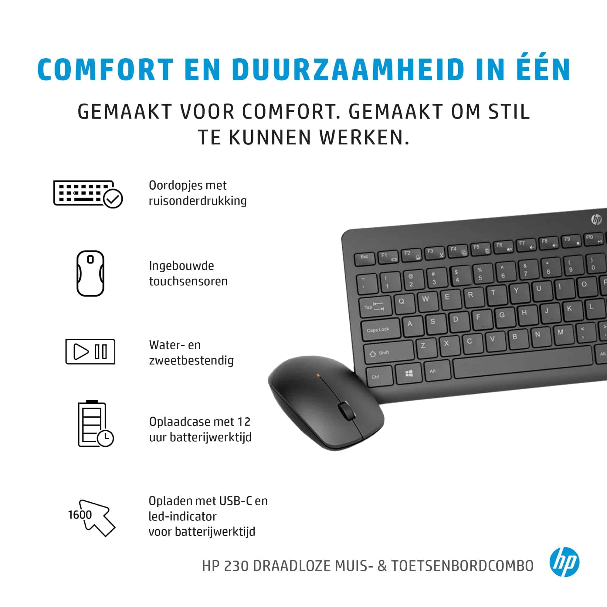 HP 230 draadloze muis- en toetsenbordcombo - Afbeelding 3