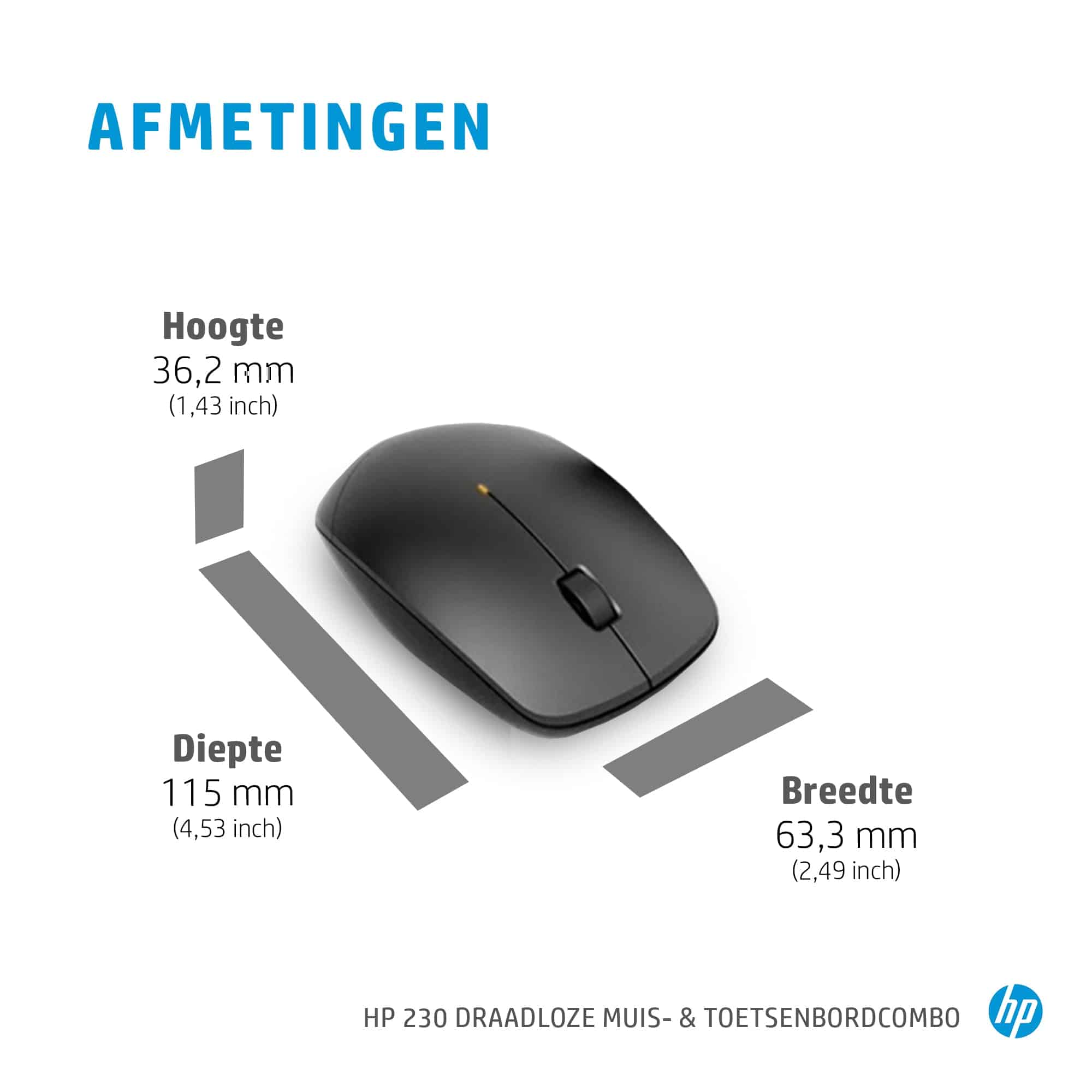 HP 230 draadloze muis- en toetsenbordcombo - Afbeelding 5