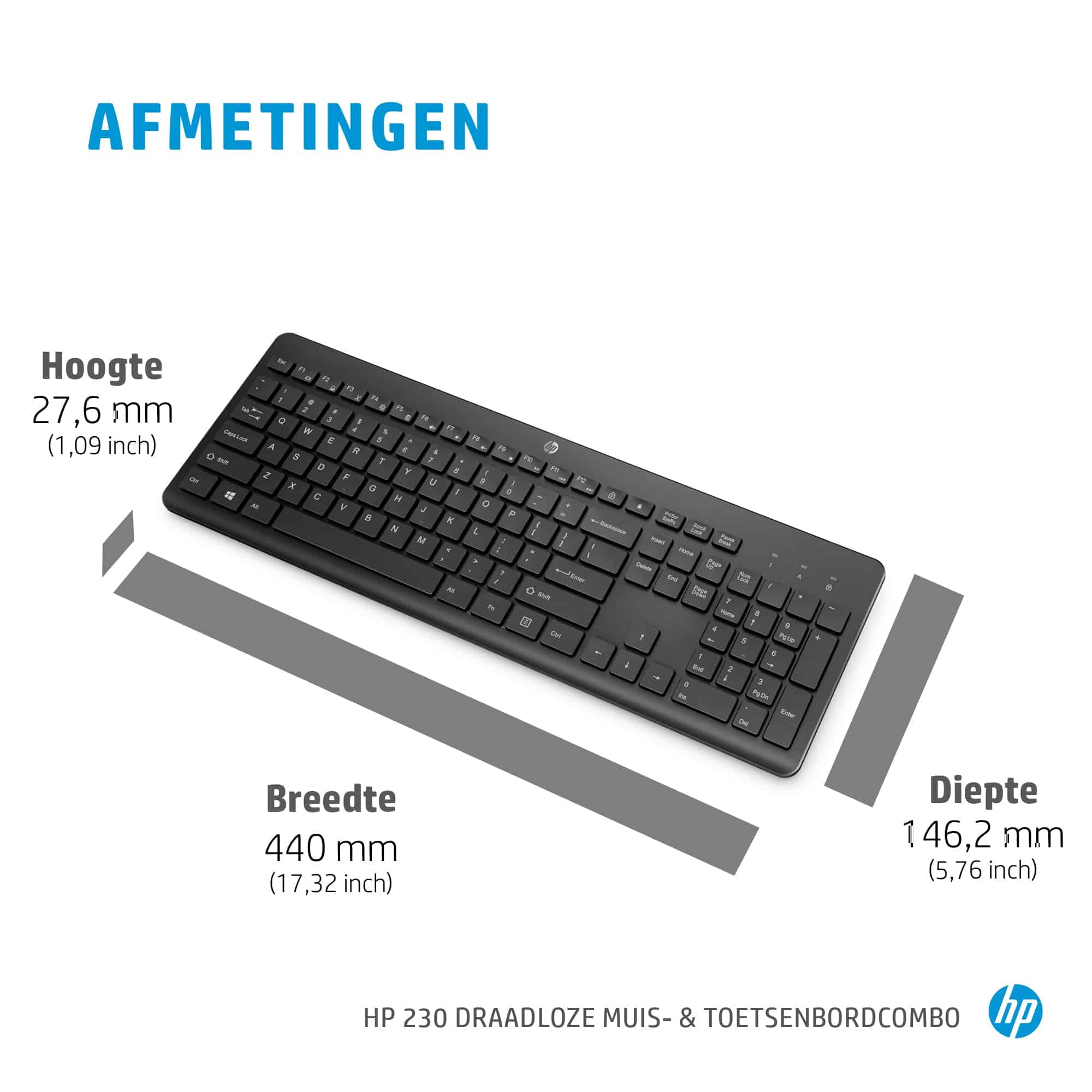 HP 230 draadloze muis- en toetsenbordcombo - Afbeelding 4