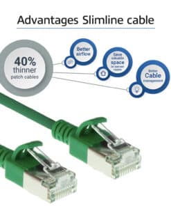 ACT Groene 1 meter LSZH U/FTP CAT6A datacenter slimline patchkabel snagless met RJ45 connectoren - Afbeelding 8