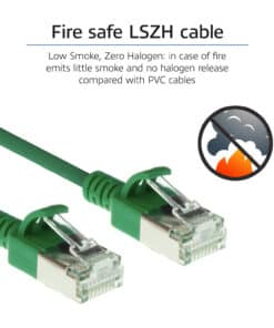 ACT Groene 1 meter LSZH U/FTP CAT6A datacenter slimline patchkabel snagless met RJ45 connectoren - Afbeelding 6