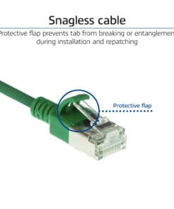 ACT Groene 1 meter LSZH U/FTP CAT6A datacenter slimline patchkabel snagless met RJ45 connectoren - Afbeelding 4