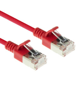 ACT Rode 0,5 meter LSZH U/FTP CAT6A datacenter slimline patchkabel snagless met RJ45 connectoren