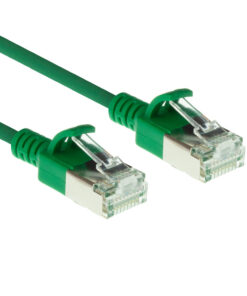 ACT Groene 2 meter LSZH U/FTP CAT6A datacenter slimline patchkabel snagless met RJ45 connectoren