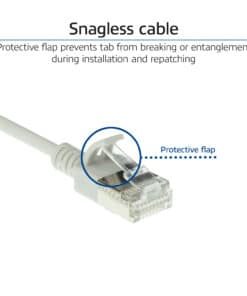 ACT Grijze 0,25 meter LSZH U/FTP CAT6A datacenter slimline patchkabel snagless met RJ45 connectoren - Afbeelding 5