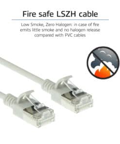 ACT Grijze 0,25 meter LSZH U/FTP CAT6A datacenter slimline patchkabel snagless met RJ45 connectoren - Afbeelding 7