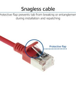 ACT Rode 2 meter LSZH U/FTP CAT6A datacenter slimline patchkabel snagless met RJ45 connectoren - Afbeelding 4