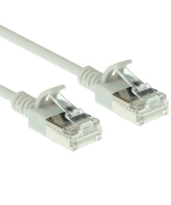 ACT Grijze 3 meter LSZH U/FTP CAT6A datacenter slimline patchkabel snagless met RJ45 connectoren