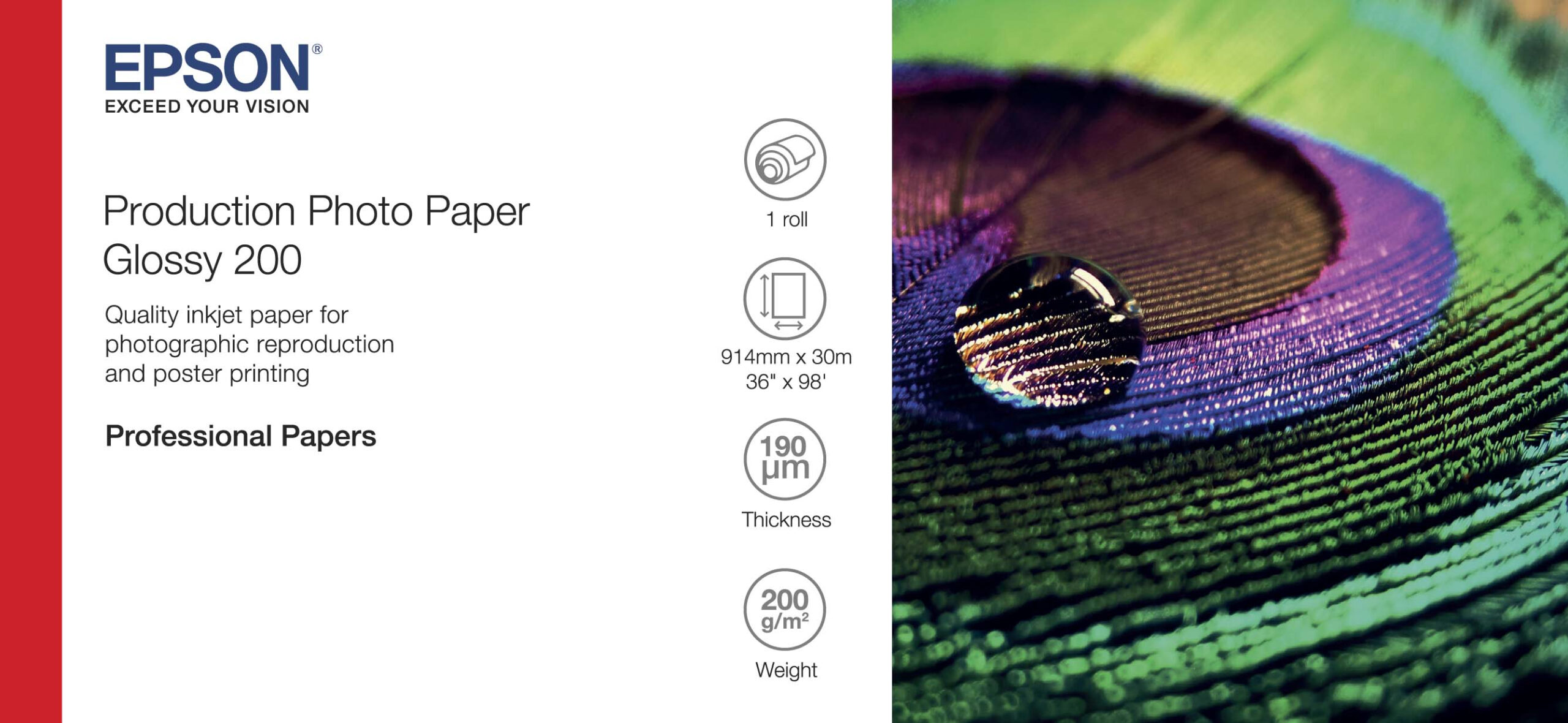 Epson Production Photo Paper Glossy 200 36" x 30m