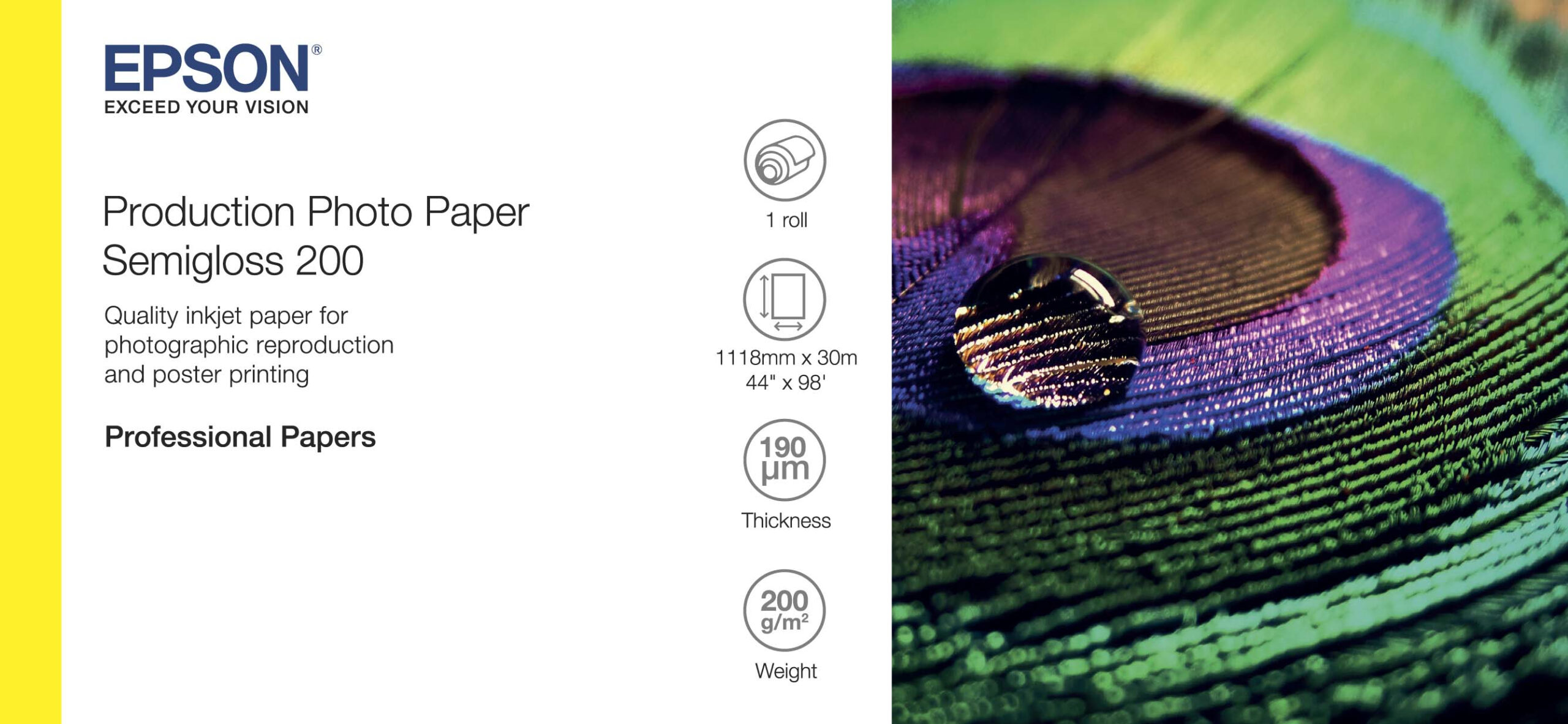 Epson Production Photo Paper Semigloss 200 44" x 30m