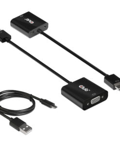 CLUB3D CAC-1302 video kabel adapter 0,5 m HDMI Type A (Standaard) VGA (D-Sub) Zwart