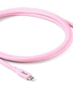 CLUB3D USB C oplaadkabel roze siliconen & tangle-free