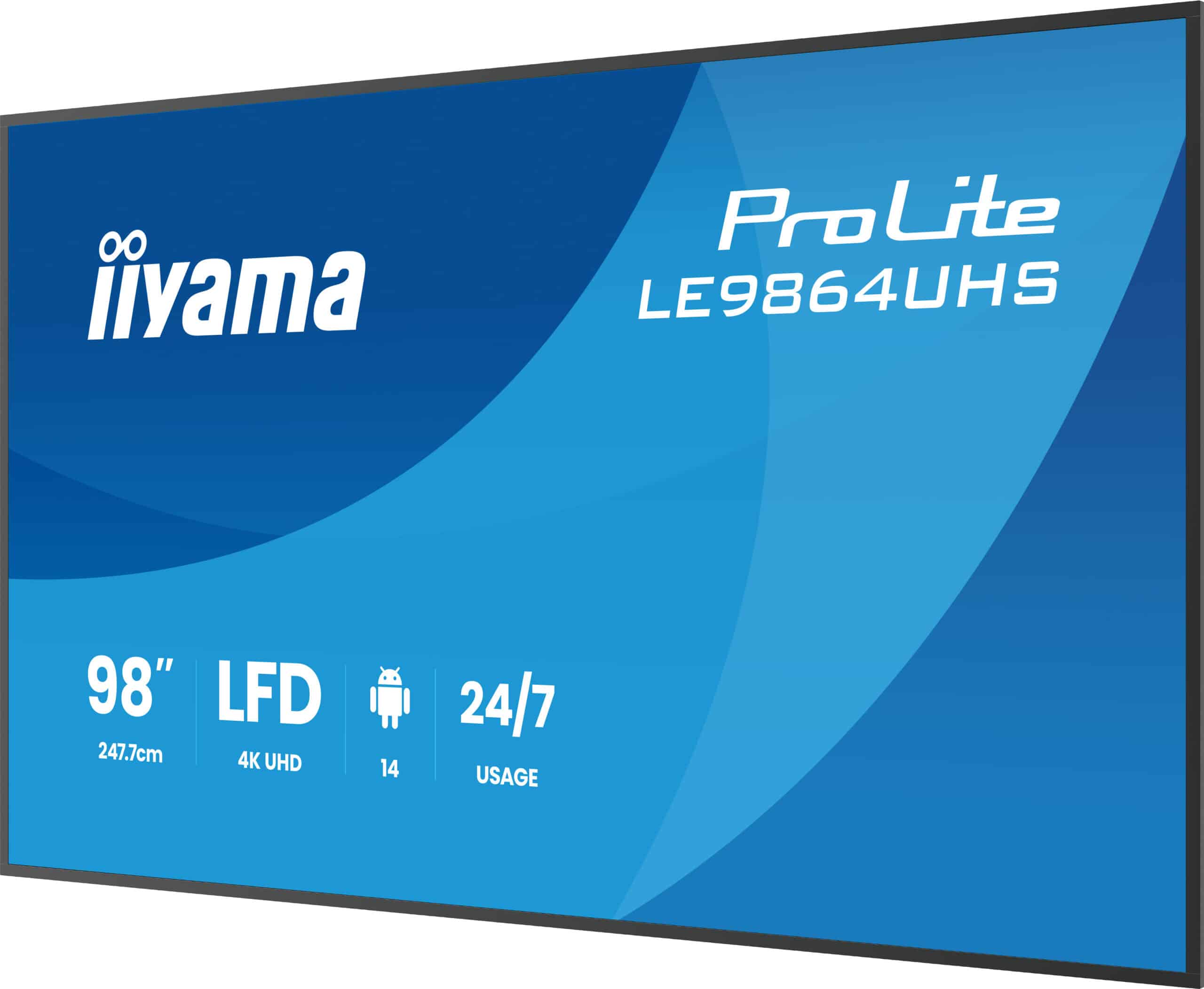 iiyama LE9864UHS-B1AG beeldkrant Digitale signage flatscreen 2,49 m (98") Wifi 500 cd/m² 4K Ultra HD Zwart Type processor Android 24/7 - Afbeelding 3