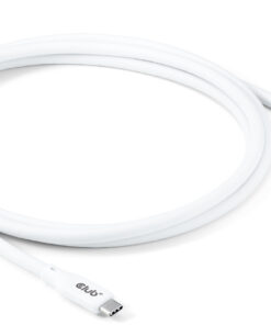 CLUB3D USB C oplaadkabel wit siliconen & tangle-free