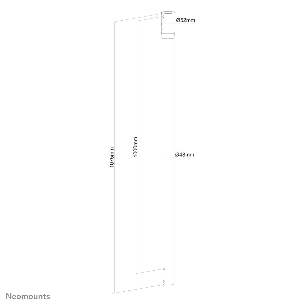Neomounts NS-EP100BLACK Extension pole, clamp, Black, HS83025000, 52 mm