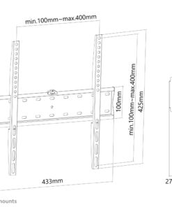Neomounts FPMA-W300BLACK Flat screen wall mount, 32"-55", 40 kg, 100x100/ 400x400 mm