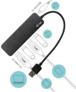 i-tec U3CHARGEHUB4 interface hub USB 3.2 Gen 1 (3.1 Gen 1) Type-A 5 Mbit/s Zwart - Afbeelding 4