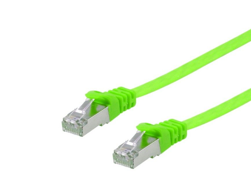 Equip 60764607101 Cat.6A U/FTP Flat Patch Cable, 10.0m, Green, 10 m, Cat6a, RJ45, Green
