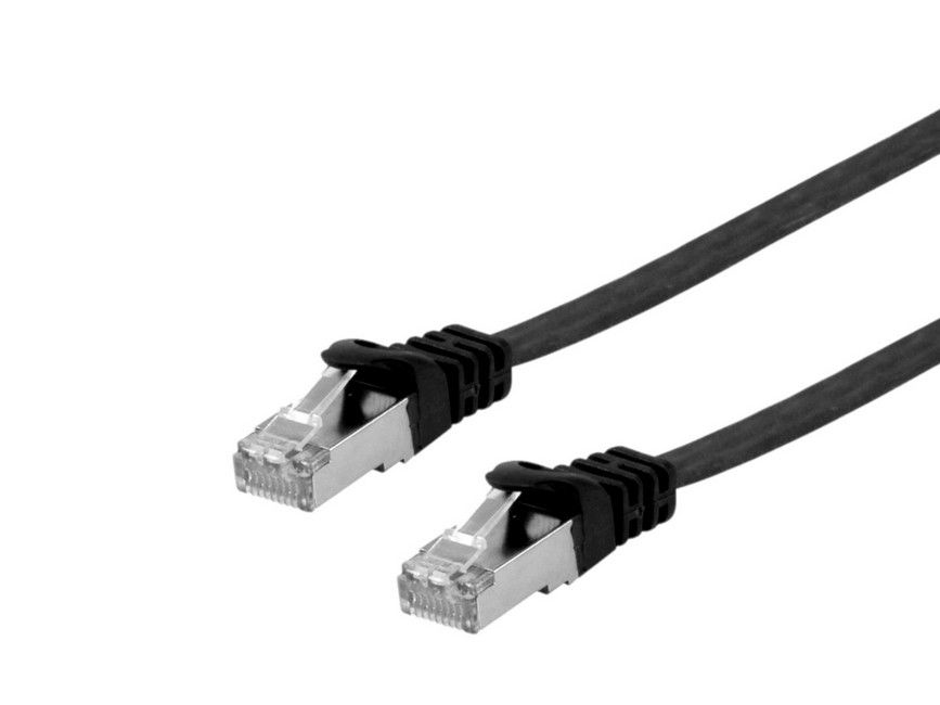 Equip 60769107101 Cat.6A U/FTP Flat Patch Cable, 2.0m, black, 2 m, Cat6a, RJ45, Black