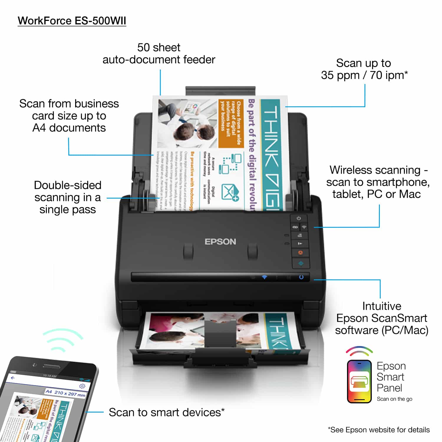 Epson WorkForce ES-500WII - Afbeelding 4