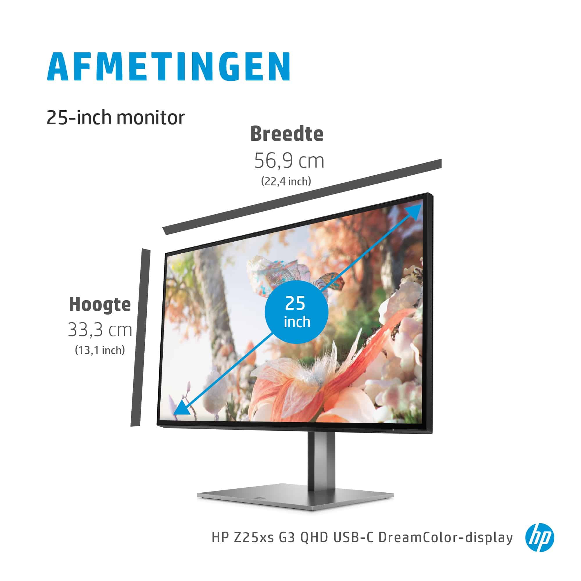 HP Z25xs G3 computer monitor 63,5 cm (25") 2560 x 1440 Pixels Quad HD Zwart - Afbeelding 3