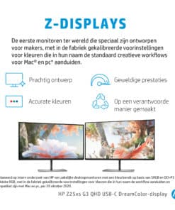 HP Z25xs G3 computer monitor 63,5 cm (25") 2560 x 1440 Pixels Quad HD Zwart