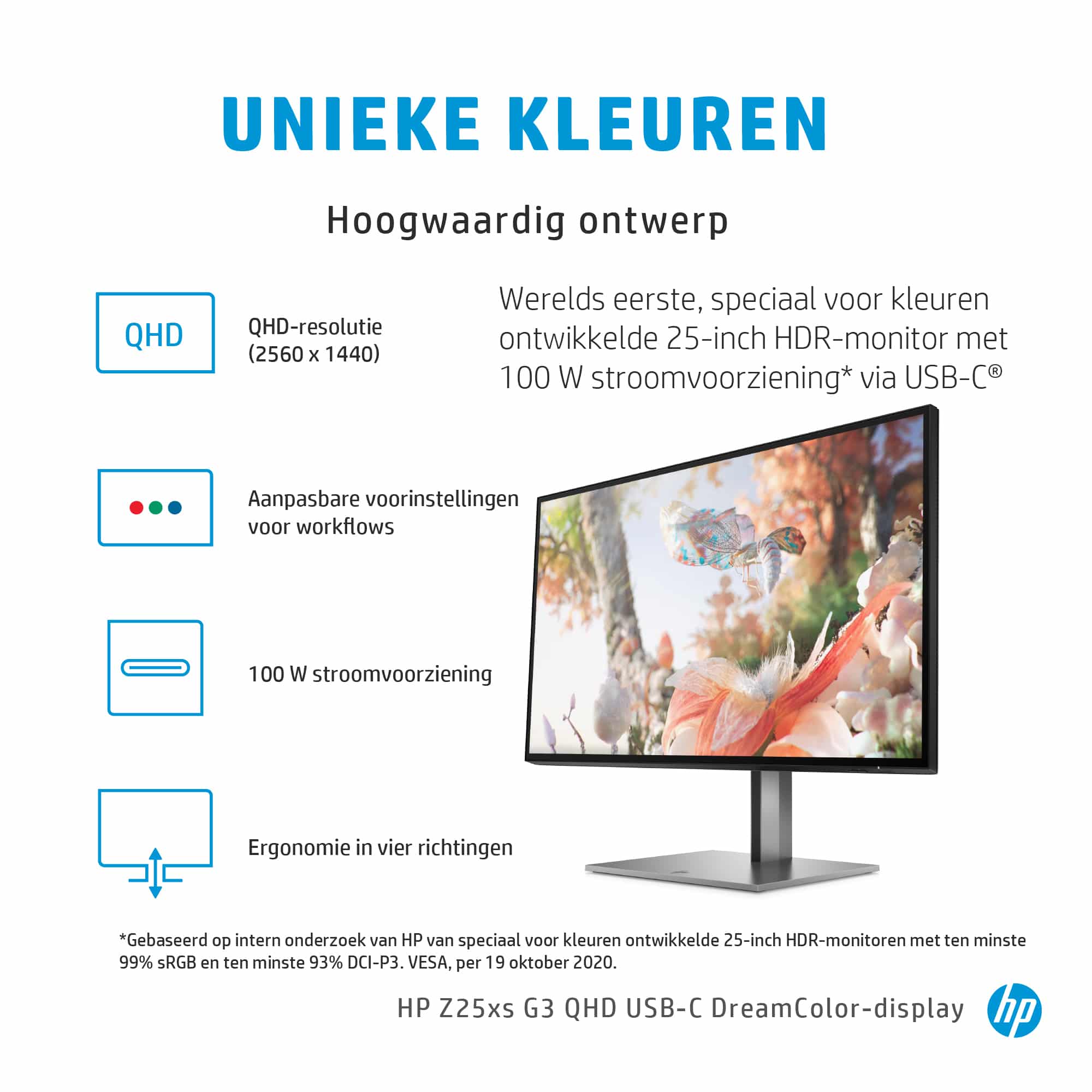 HP Z25xs G3 computer monitor 63,5 cm (25") 2560 x 1440 Pixels Quad HD Zwart - Afbeelding 2