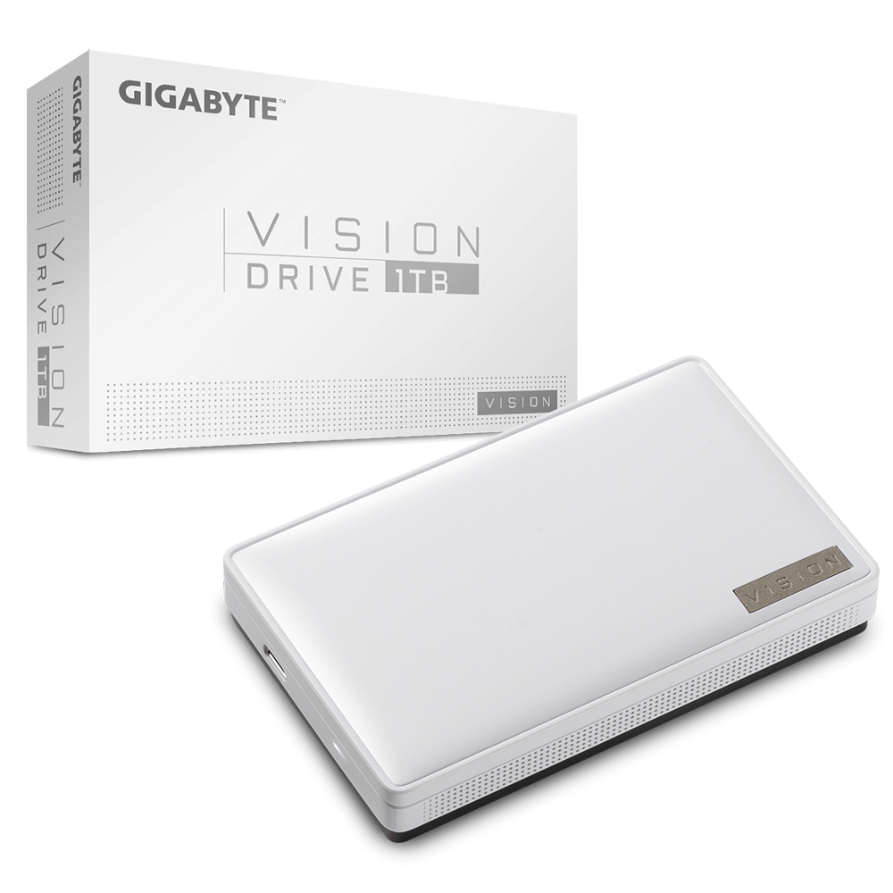 GIGABYTE Vision Drive 1TB USB Type-C 3.2 Gen 2 (3.1 Gen 2) Zwart, Wit - Afbeelding 2