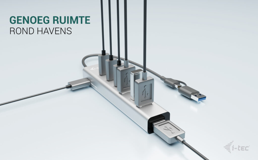 i-tec USB-C/USB-A Charging Metal HUB 7 port (3x USB-C, 4x USB-A) - Afbeelding 5