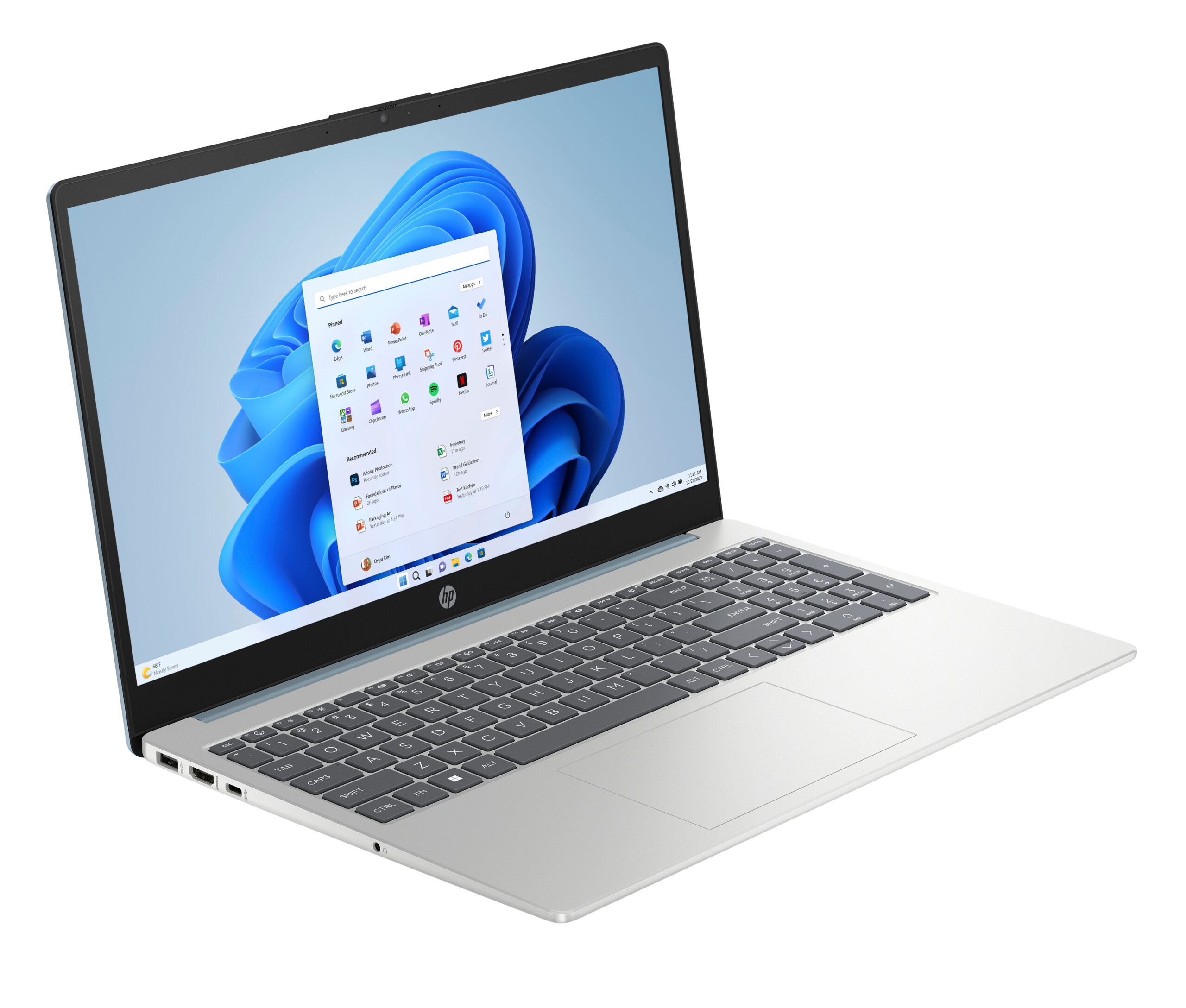 HP 15-fc0106nb AMD Ryzen™ 5 7520U Laptop 39,6 cm (15.6") Full HD 16 GB LPDDR5-SDRAM 512 GB SSD Wi-Fi 6 (802.11ax) Windows 11 Home Zilver - Afbeelding 2