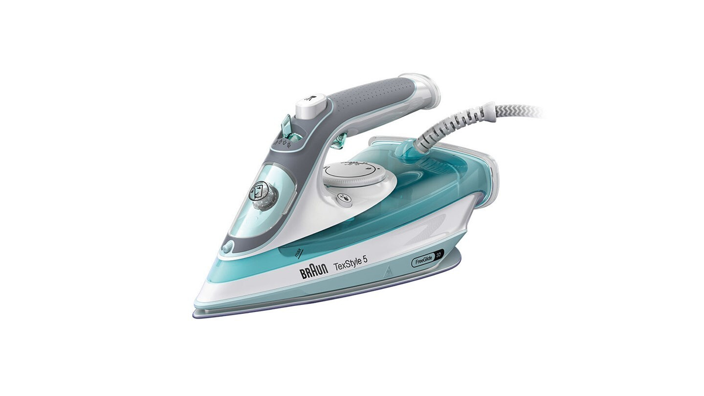 Braun TexStyle 3 SI 5017 GR Stoomstrijkijzer Keramische zoolplaat 2700 W Grijs, Turkoois, Wit