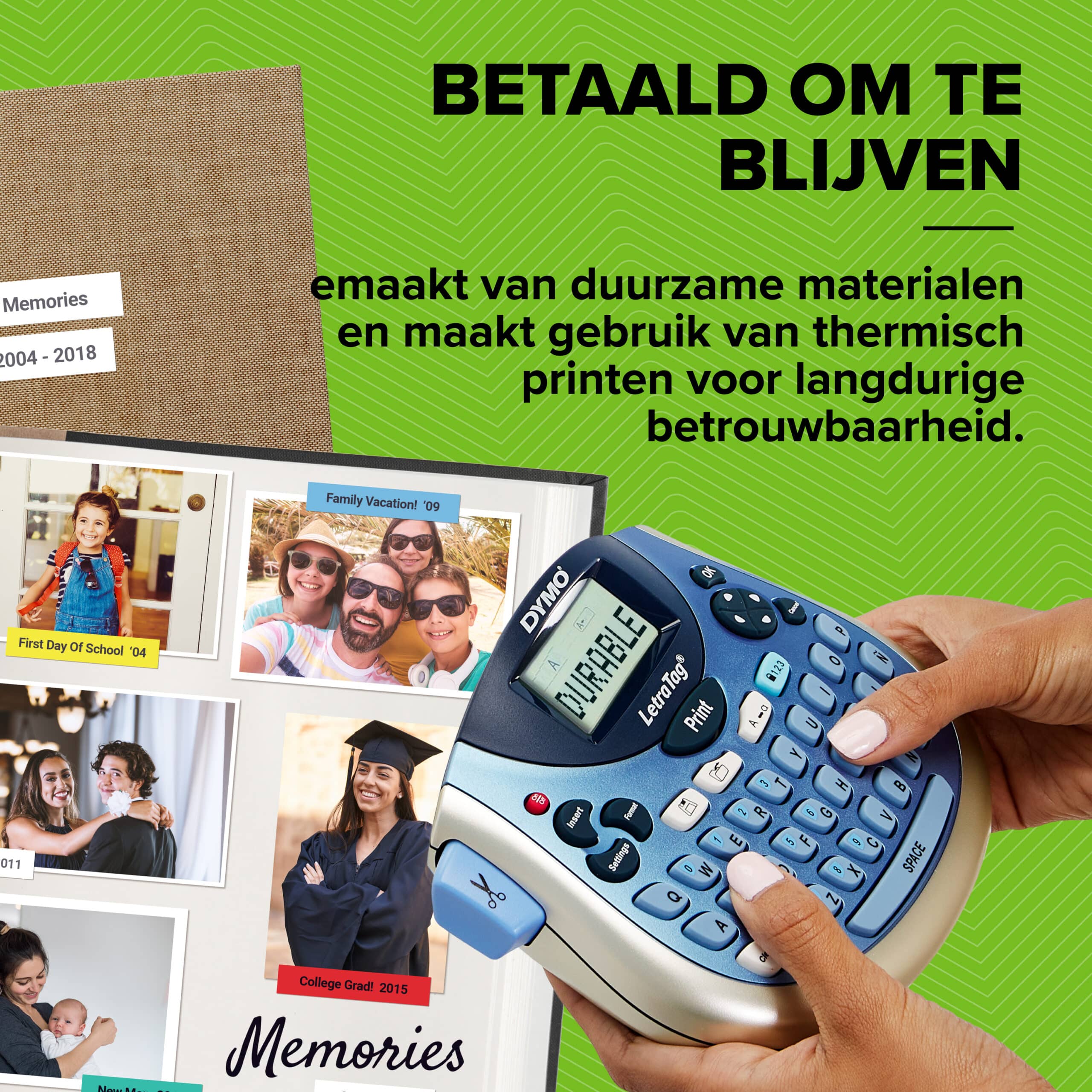 DYMO LetraTag LT-100T-labelmaker | Draagbare labelprinter met AZERTY-toetsenbord | Zilver | Ideaal voor op kantoor of thuis - Afbeelding 4
