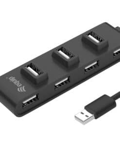 Equip 128957 interface hub USB 2.0 480 Mbit/s Zwart
