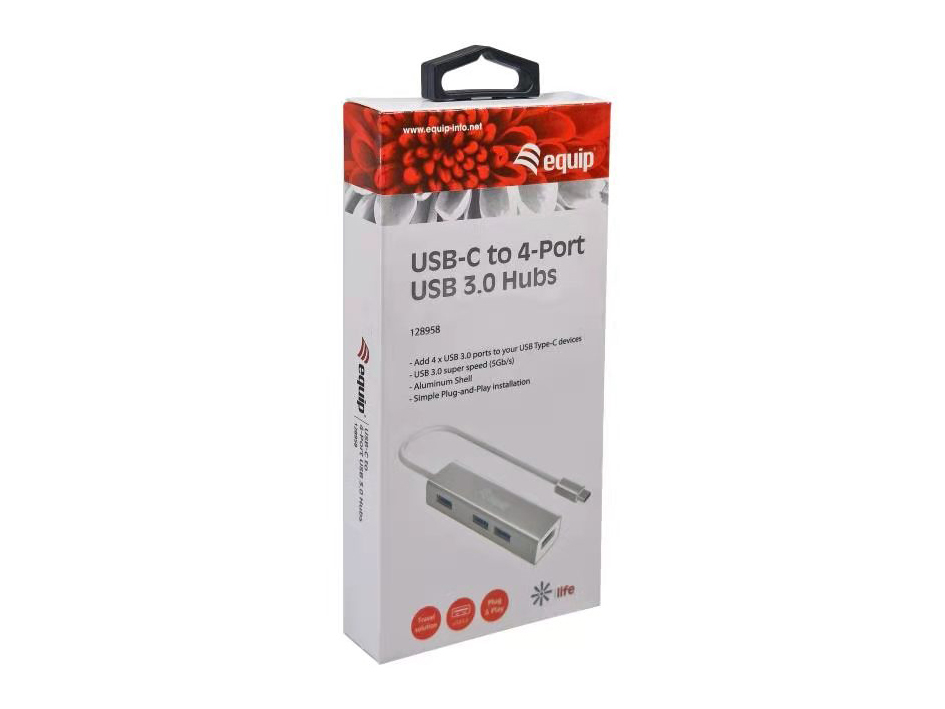 Equip 128958 interface hub USB 3.2 Gen 1 (3.1 Gen 1) Type-C 5000 Mbit/s Zilver - Afbeelding 5
