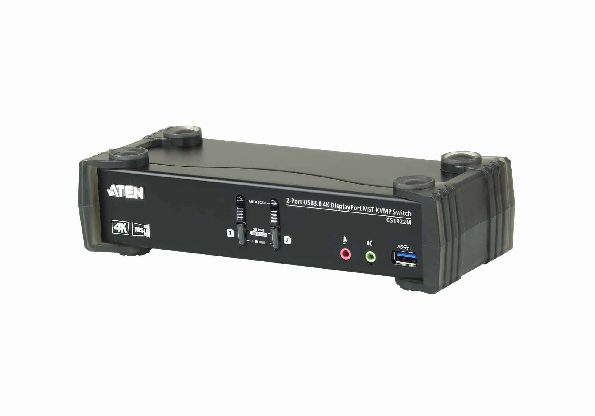 ATEN 2-poorts USB 3.0 4K DisplayPort MST KVMP-schakelaar (kabel meegeleverd)