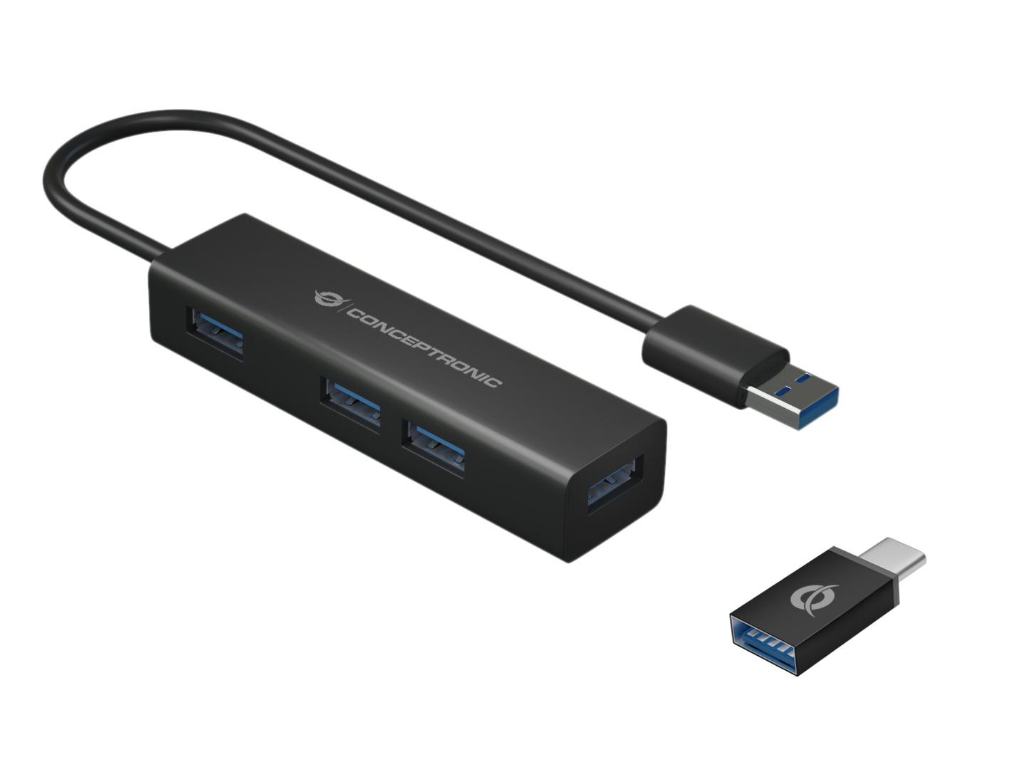 Conceptronic HUBBIES06B interface hub USB 3.2 Gen 1 (3.1 Gen 1) Type-A 5000 Mbit/s Zwart - Afbeelding 3
