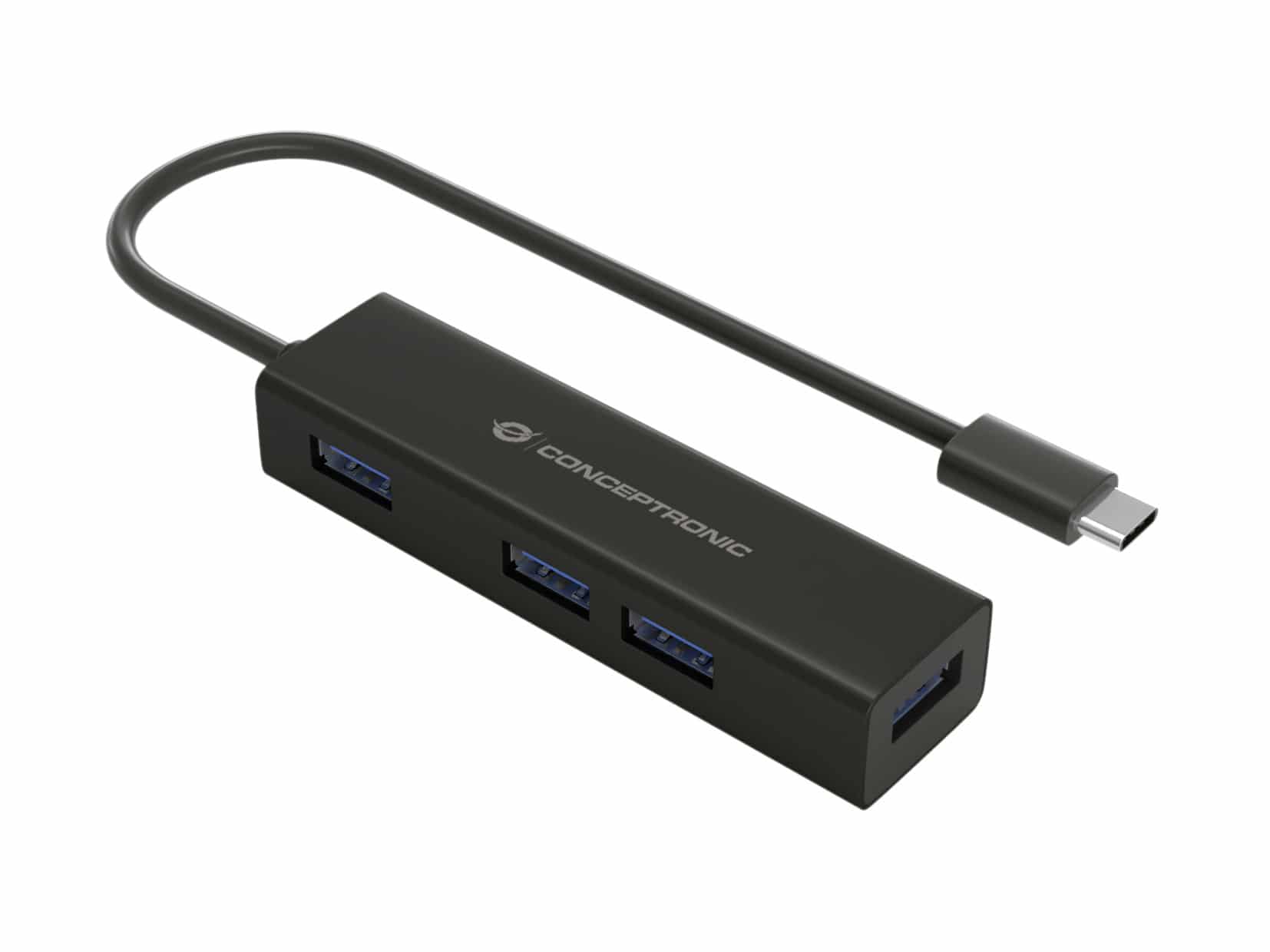 Conceptronic HUBBIES07B interface hub USB 3.2 Gen 1 (3.1 Gen 1) Type-C 5000 Mbit/s Zwart - Afbeelding 3